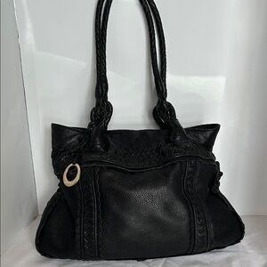 ELLIOTT LUCCA Elegant Black Leather Handbag